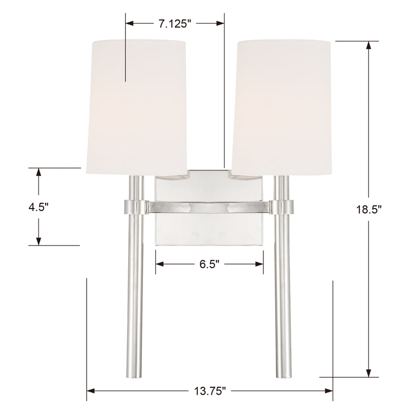 Crystorama Bromley 2-Light Wall Sconce