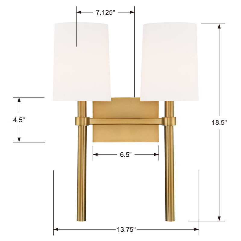 Crystorama Bromley 2-Light Wall Sconce