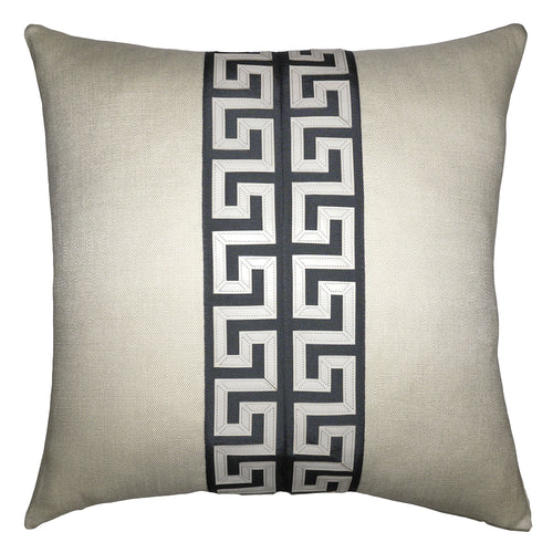 Square Feathers Baldwin Sandstone Linen Key Throw Pillow