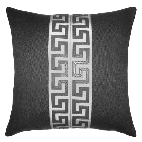 Square Feathers Baldwin Steel Linen Key Throw Pillow