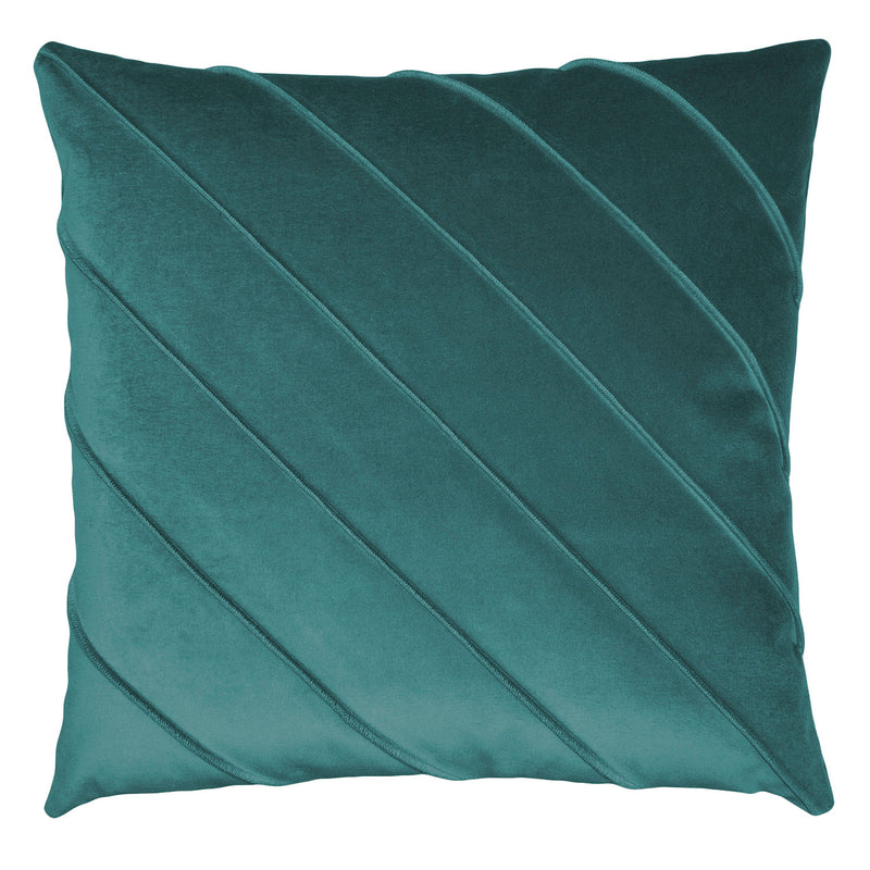 Square Feathers Briar Como Velvet Atlantic Throw Pillow