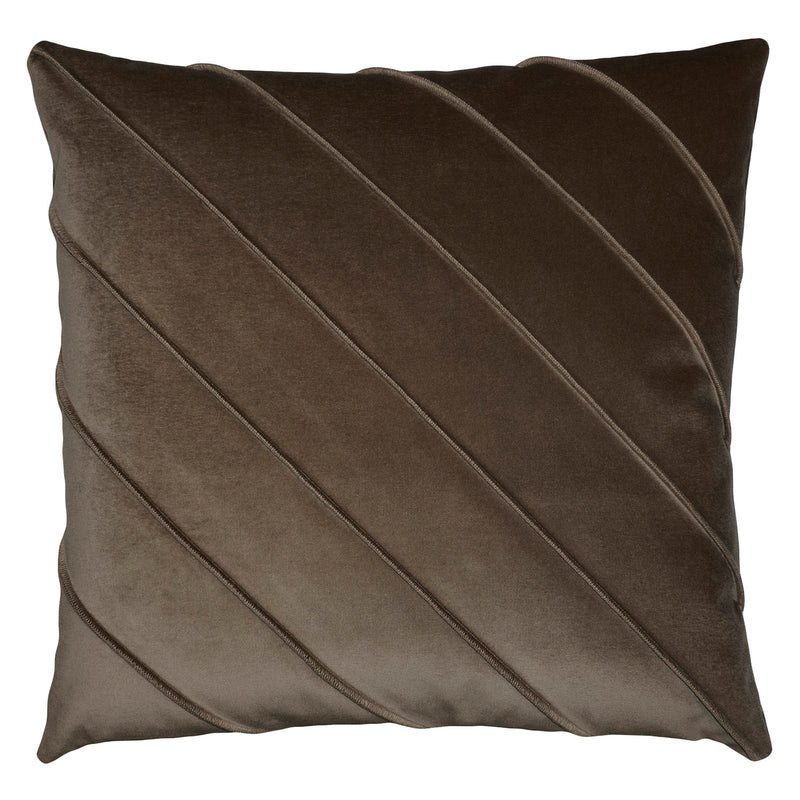 Square Feathers Briar Como Velvet Bark Throw Pillow