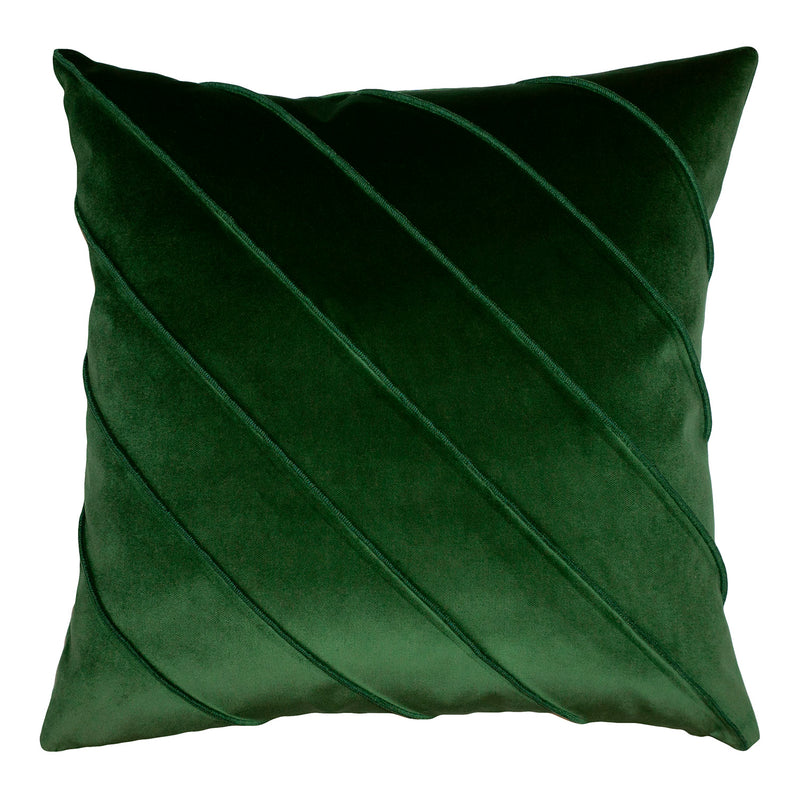 Square Feathers Briar Como Velvet Emerald Throw Pillow