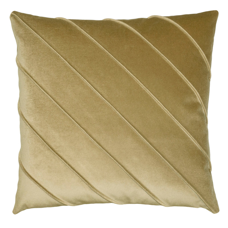 Square Feathers Briar Como Velvet Hollandaise Throw Pillow