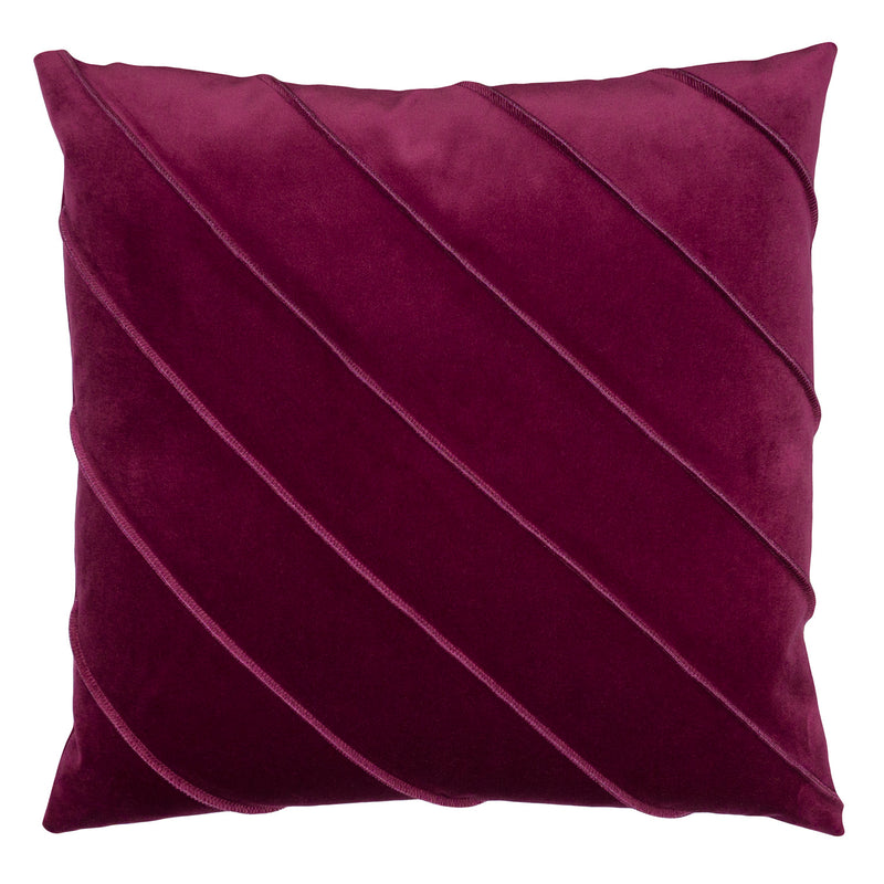 Square Feathers Briar Como Velvet Sangria Throw Pillow