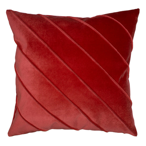 Square Feathers Briar Como Velvet Scarlet Throw Pillow