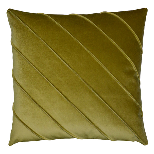 Square Feathers Briar Como Velvet Wasabi Throw Pillow