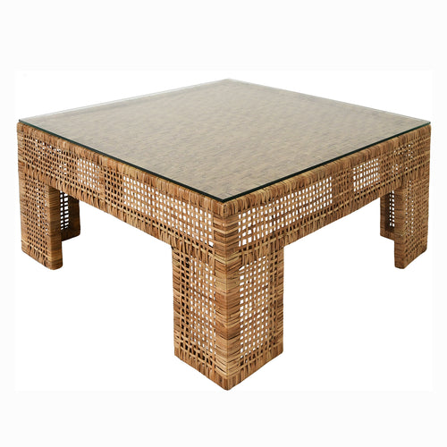 Worlds Away Charlie Rattan Coffee Table