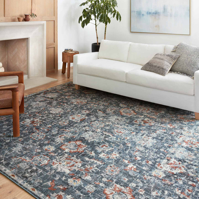 Loloi II Cassandra Blue/Rust Power Loomed Rug