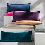 Olivia Cotton Velvet Lumbar Throw Pillow