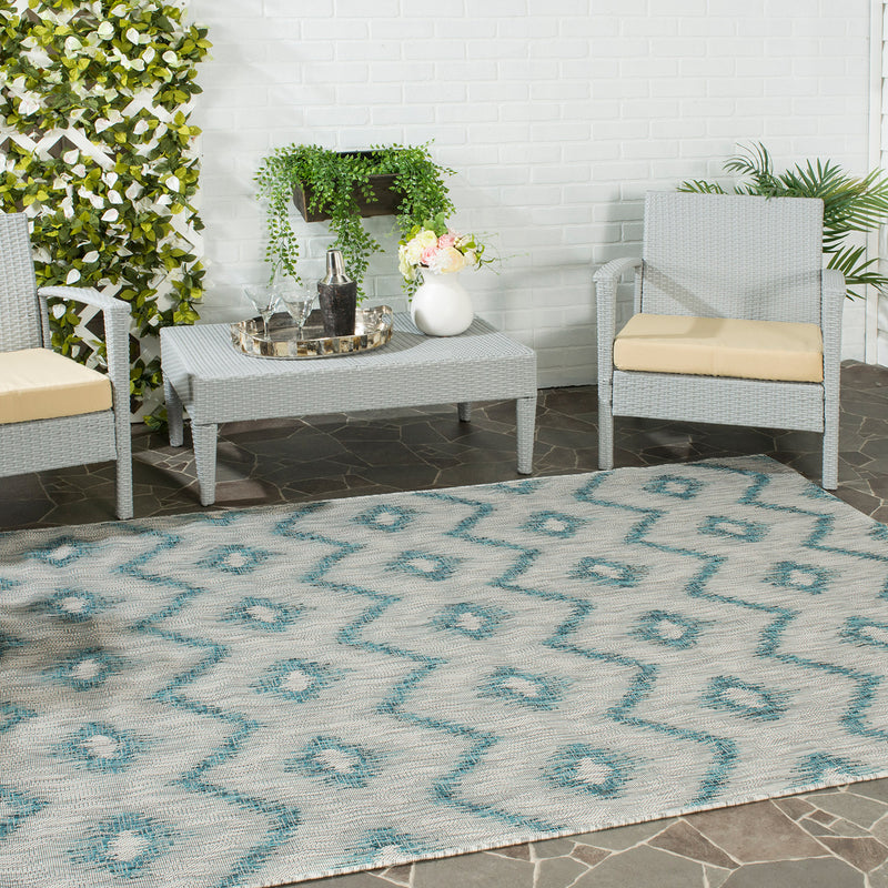 Riverine Wave Blue Indoor/Outdoor Rug