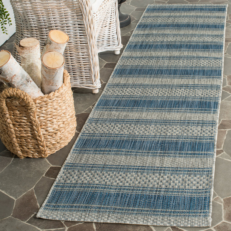 Riverine Banded Gray Indoor/Outdoor Rug