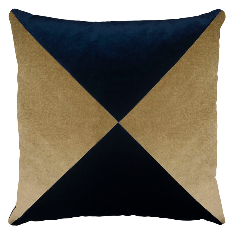 Square Feathers Cameron Indigo Camel Throw Pillow