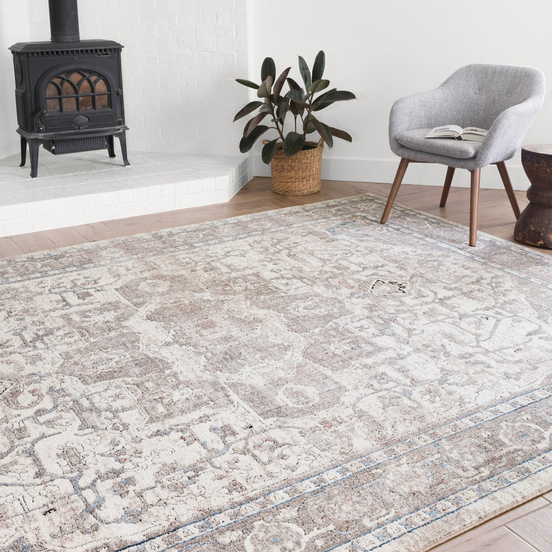 Loloi II Dante Ivory/Stone Power Loomed Rug