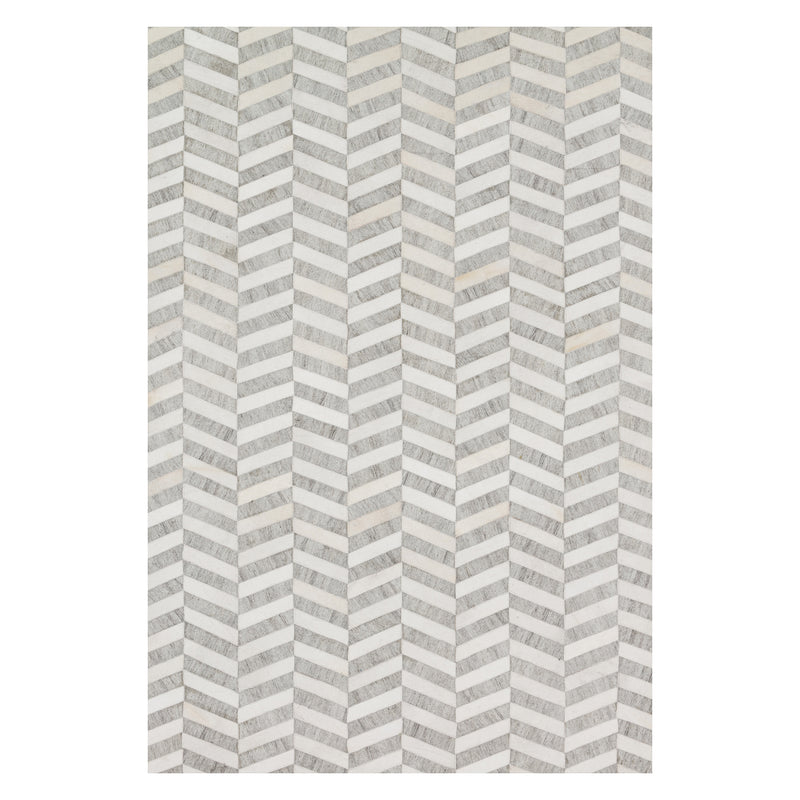 Loloi Dorado Gray/Ivory Hand Stitched Leather Rug