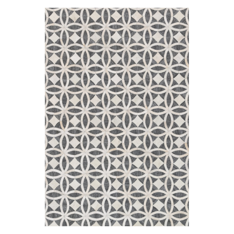 Loloi Dorado Graphite/Ivory Hand Stitched Leather Rug