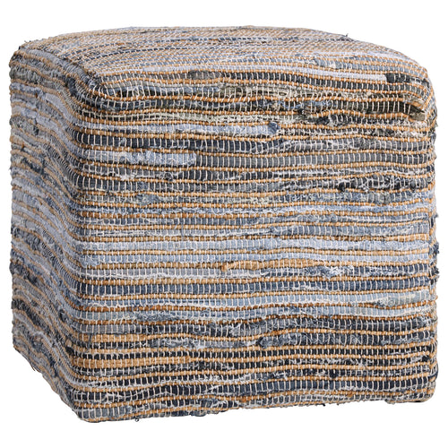 Frisco Handwoven Square Pouf