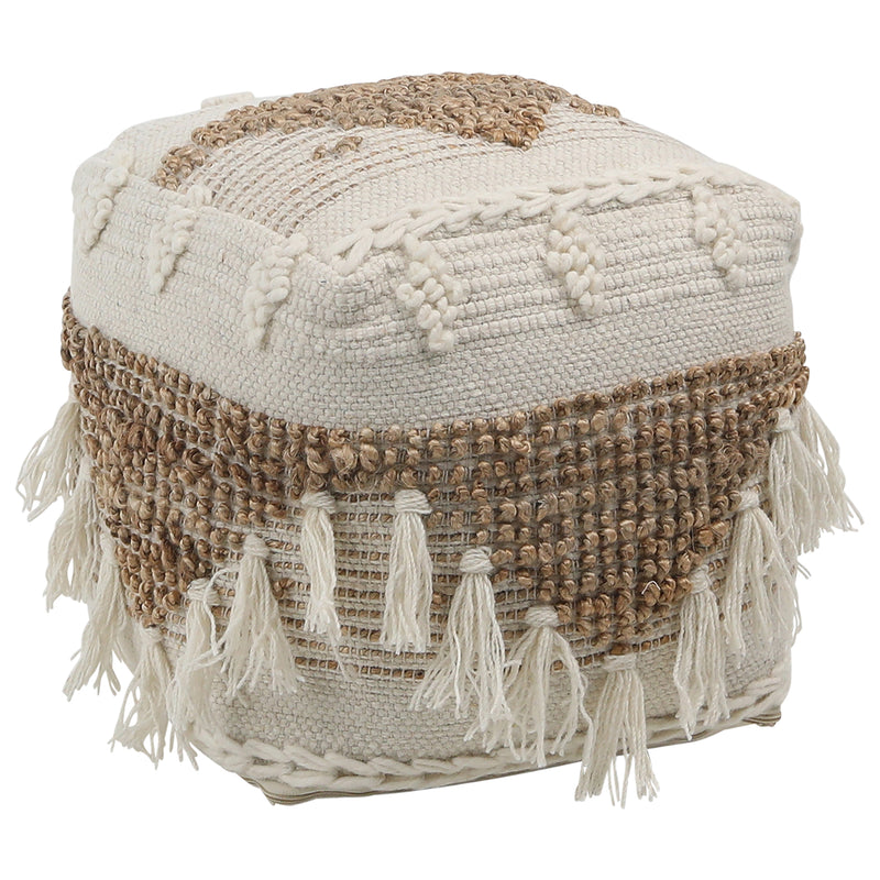 Gwen Handwoven Square Pouf