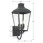 Crystorama Dumont 3-Light Outdoor Wall Sconce