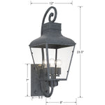 Crystorama Dumont 3-Light Outdoor Wall Sconce