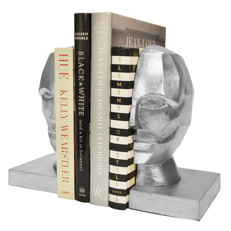 Worlds Away Edmund Bookend Set Silver Leaf - Final Sale