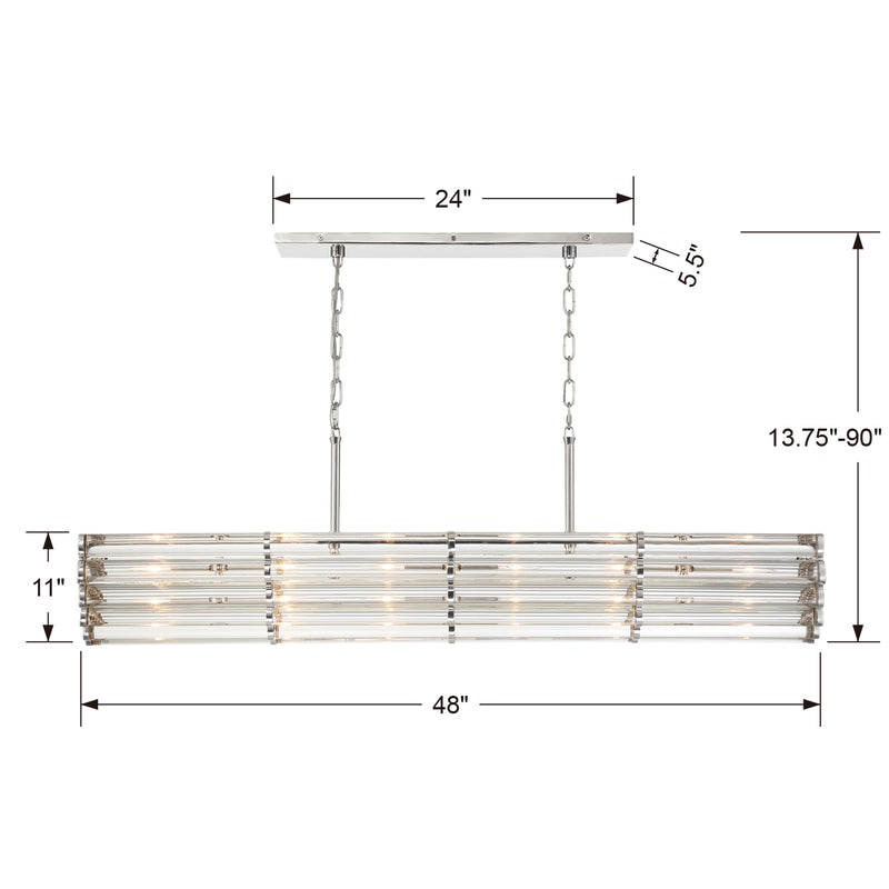 Libby Langdon for Crystorama Elliot Linear Chandelier