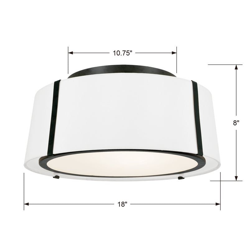 Crystorama Fulton 3-Light Flush Ceiling Mount