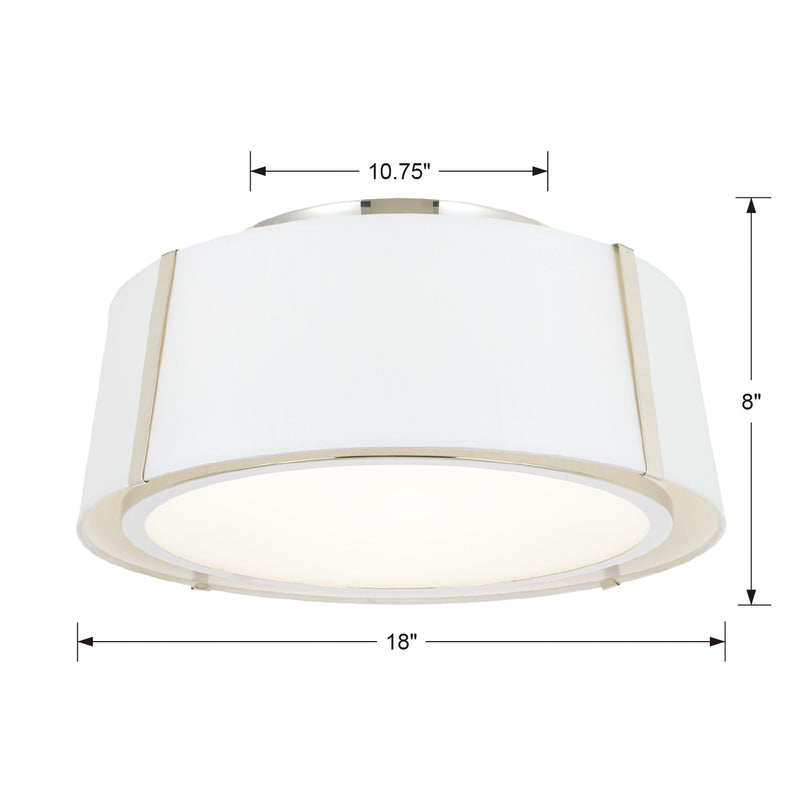 Crystorama Fulton 3-Light Flush Ceiling Mount