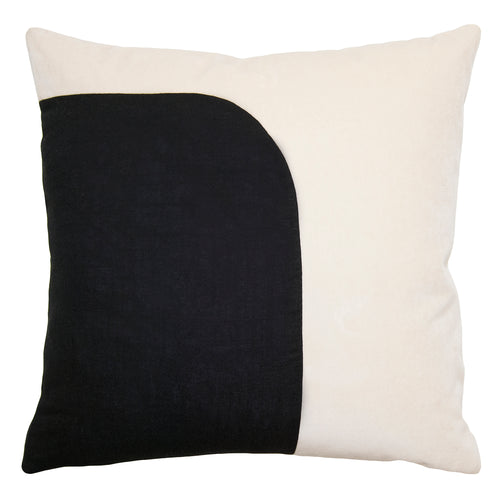 Square Feathers Felix Snow Black Throw Pillow