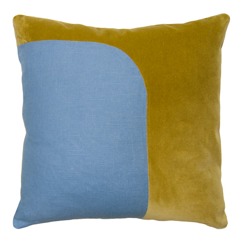 Square Feathers Felix Wasabi Denim Throw Pillow