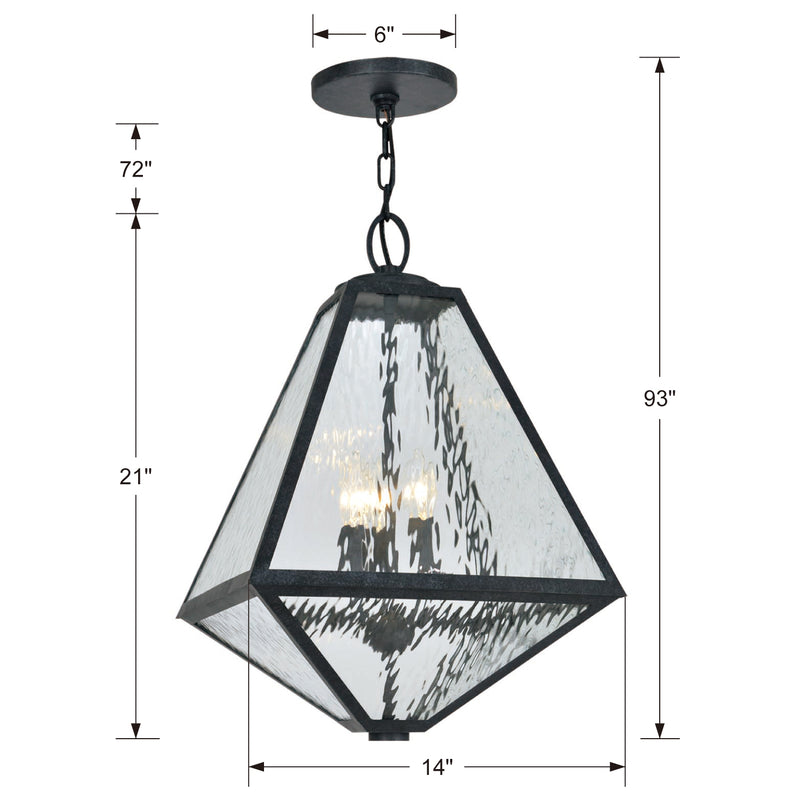 Brian Patrick Flynn For Crystorama Glacier Water Glass Outdoor Chandelier