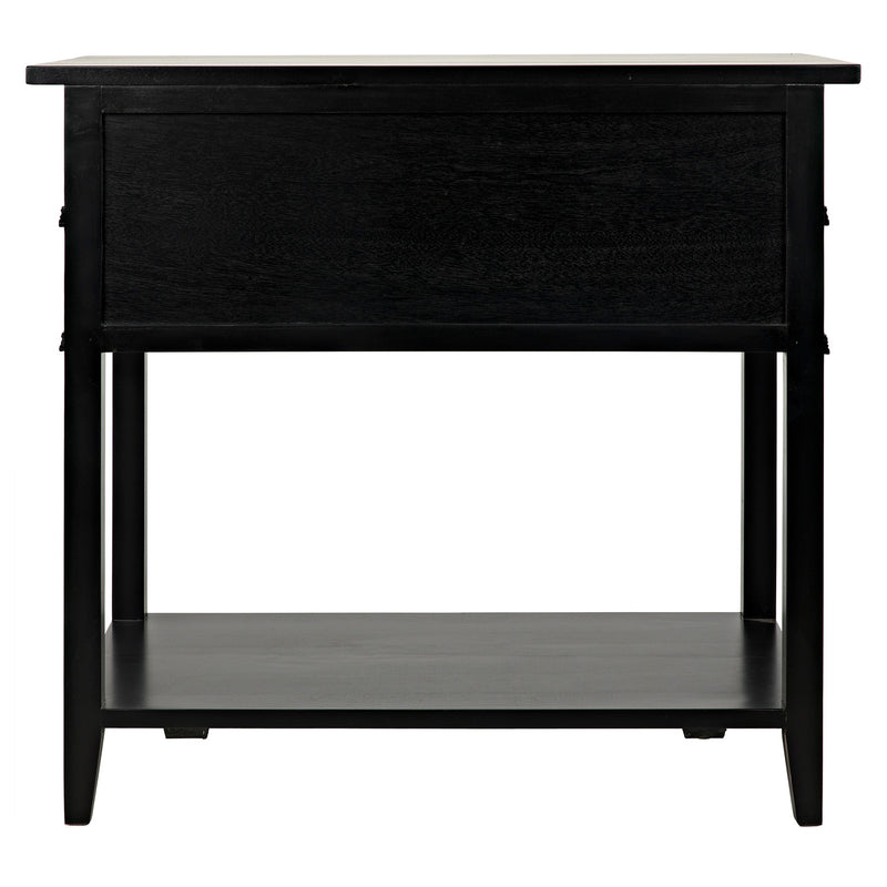 Noir Colonial 2 Drawer Side Table