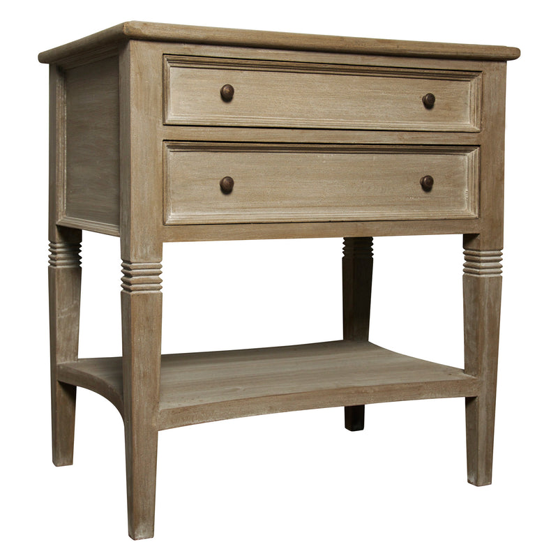 Noir Oxford 2 Drawer Side Table