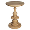 Noir Old Elm Pedestal Side Table