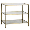 Noir 3 Tier Antique Brass Side Table