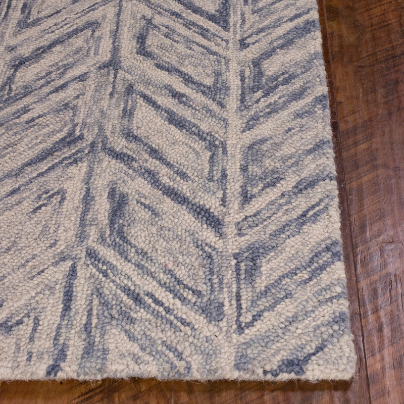 Gramercy Herringbone Blue Hand Tufted Rug