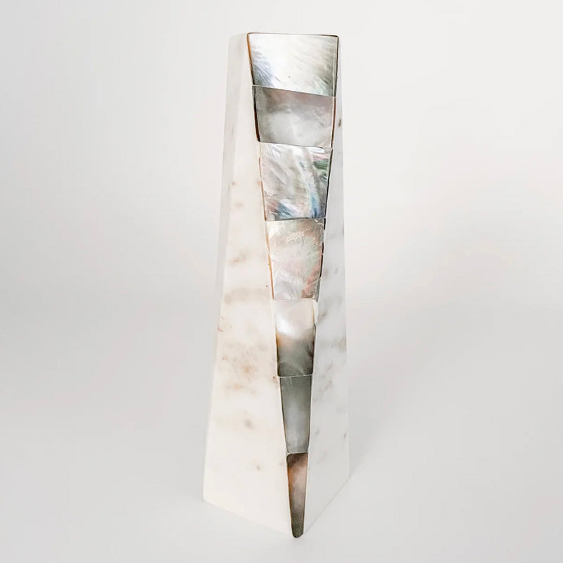 Anaya Mother of Pearl Marble Candle Holder