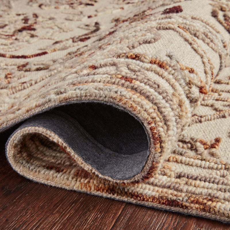 Loloi II Halle Taupe/Rust Hooked Rug