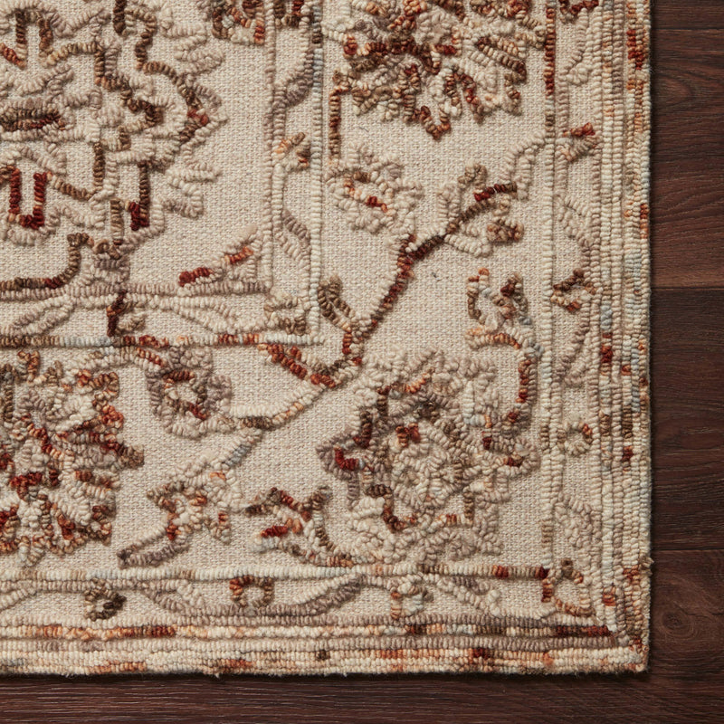 Loloi II Halle Taupe/Rust Hooked Rug