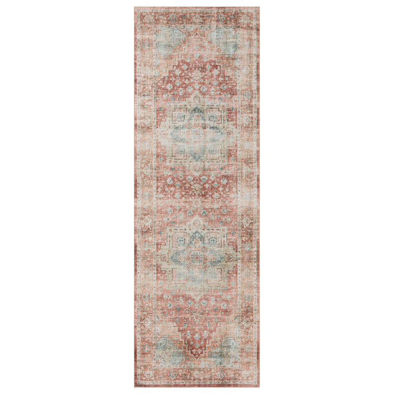 Loloi II Heidi Terracotta/Aqua Power Loomed Rug