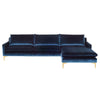 Anders Velour Sectional Sofa with Chaise