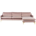 Anders Velour Sectional Sofa with Chaise