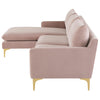 Anders Velour Sectional Sofa with Chaise