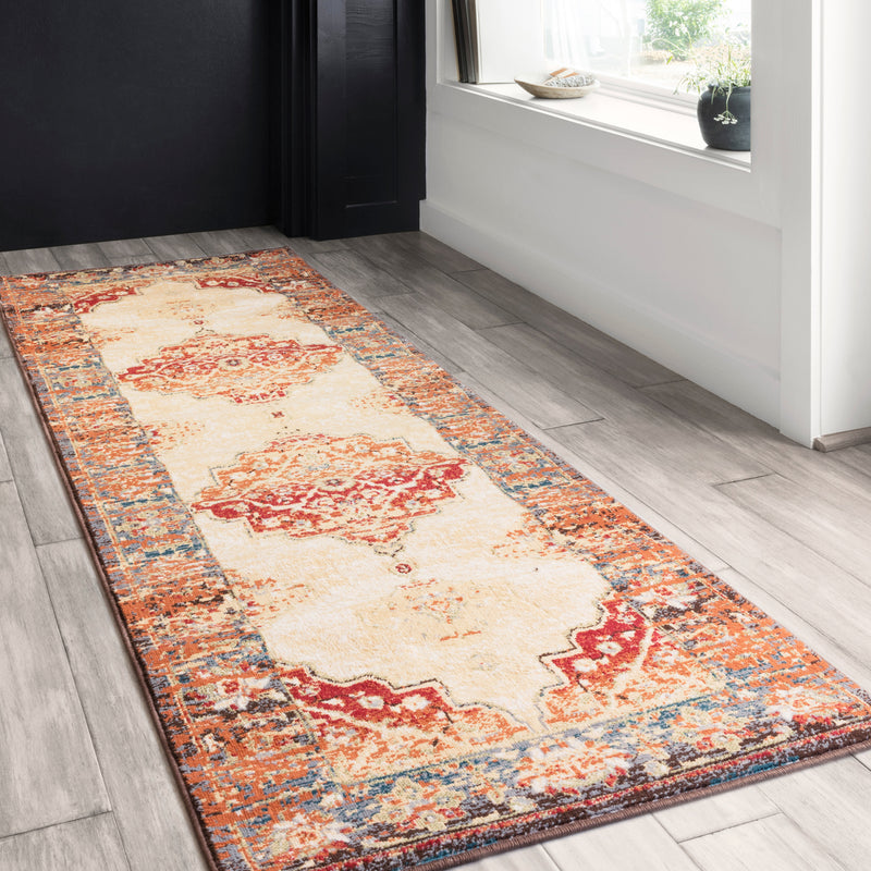 Loloi II Isadora Antique Ivory/Sunset Power Loomed Rug