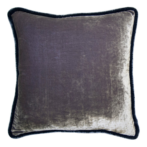 Square Feathers Jewel Lavender Denim Throw Pillow