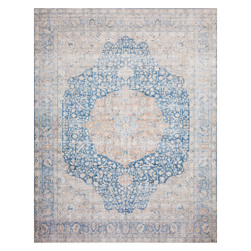 Loloi II Layla Blue/Tangerine Power Loomed Rug