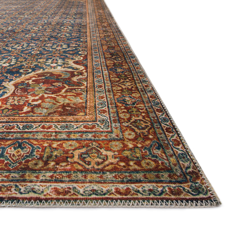 Loloi II Layla Cobalt Blue/Spice Power Loomed Rug