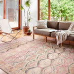 Loloi II Layla Pink/Lagoon Power Loomed Rug