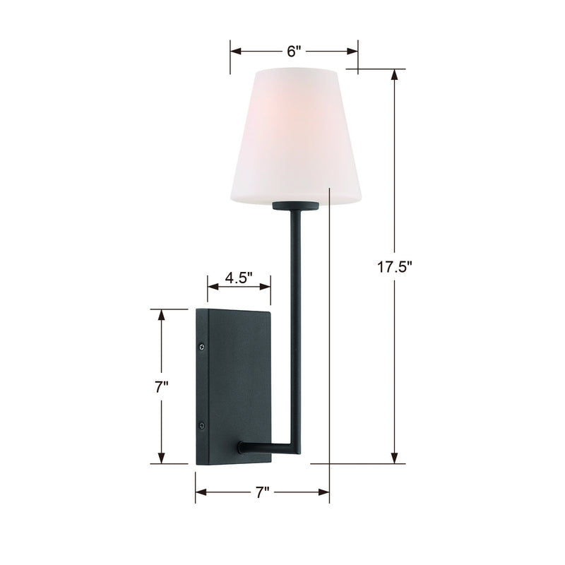 Crystorama Lena Cone Shade 1-Light Wall Sconce