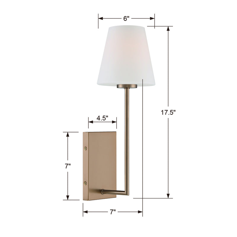 Crystorama Lena Cone Shade 1-Light Wall Sconce